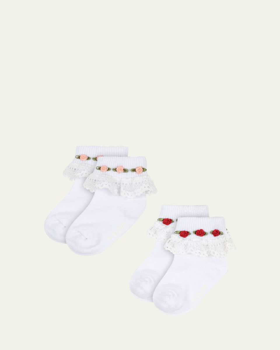 Girl's Rosette Lace Socks